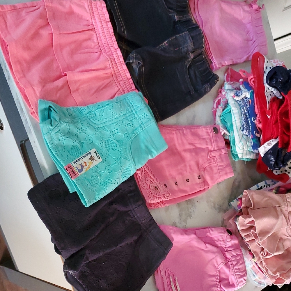Kids Pink and Jean Shorts Set